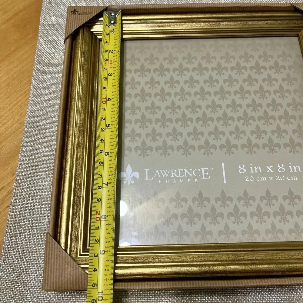 Lawrence 8x8 Sutter Burnished Gold Frame Photo Wall Table Classic Antique Style